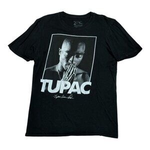 Tupac Shirt Mens Medium Black 2Pac Rap Hip Hop Graphic Tee Bravado Music Legend